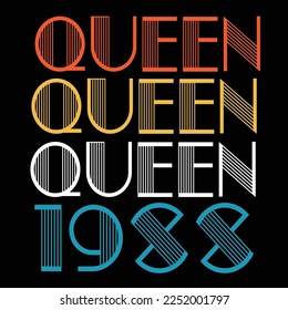 Queen Born In 1988 Vintage Birthday