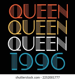 Queen Born In 1996 Vintage Birthday