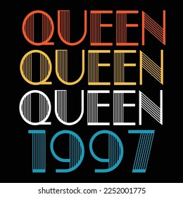 Queen Born In 1997 Vintage Birthday