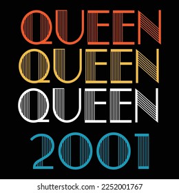 Queen Born In 2001 Vintage Birthday