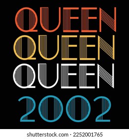 Queen Born In 2002 Vintage Birthday