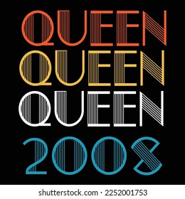 Queen Born In 2008 Vintage Birthday
