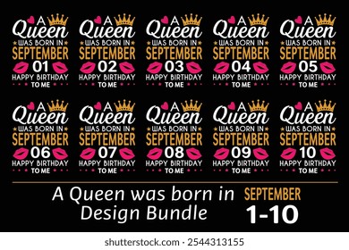 Queen is Born Birthday Design Bundle, January, February, March, April, Jun, July, August, September, October, November, December