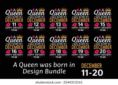 Queen is Born Birthday Design Bundle, January, February, March, April, Jun, July, August, September, October, November, December