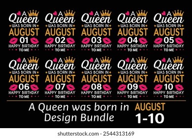 Queen is Born Birthday Design Bundle, January, February, March, April, Jun, July, August, September, October, November, December