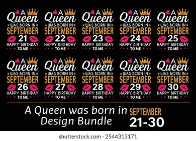 Queen is Born Birthday Design Bundle, January, February, March, April, Jun, July, August, September, October, November, December