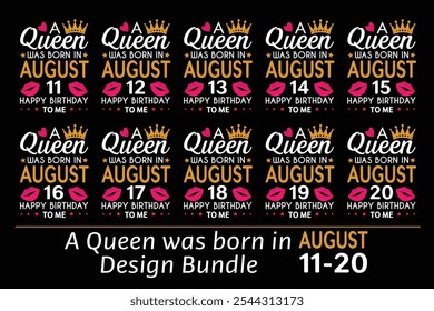 Queen is Born Birthday Design Bundle, January, February, March, April, Jun, July, August, September, October, November, December