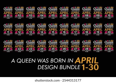 Queen is Born Birthday Design Bundle, January, February, March, April, Jun, July, August, September, October, November, December