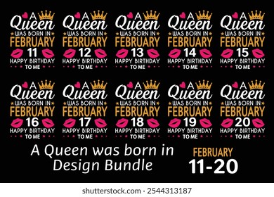 Queen is Born Birthday Design Bundle, January, February, March, April, Jun, July, August, September, October, November, December