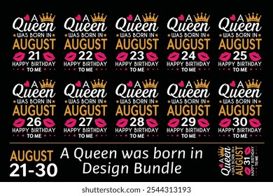 Queen is Born Birthday Design Bundle, January, February, March, April, Jun, July, August, September, October, November, December