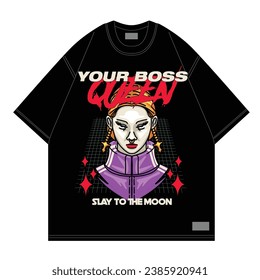 queen boss streetwear for girl merch and brand