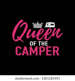 Queen Of The Camper T-shirt Funny Camping Shirt For Womens