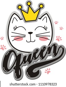 Queen cat , vector illustration