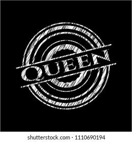  Queen chalk emblem written on a blackboard