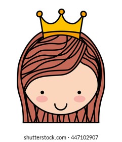 queen  character isolated icon design, vector illustration  graphic 