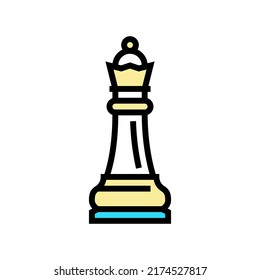 queen chess color icon vector. queen chess sign. isolated symbol illustration