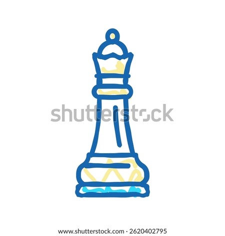 queen chess doodle icon sketch vector. queen chess sign. isolated symbol illustration