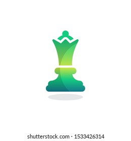 Queen chess figure flat icon, vector sign, colorful pictogram isolated on white. Symbol, logo illustration. Flat style design