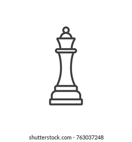 Queen chess figure line icon.