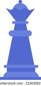 Queen chess game piece icon vector isolated on white background. Sport competition, skill and hobby concept