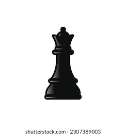 Queen chess icon isolated on white background