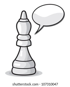 Queen Chess illustration with cloud speech bubble
