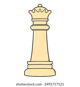queen chess illustration hand drawn isolated vector