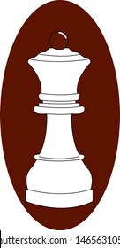 Queen chess, illustration, vector on white background.