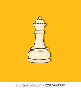 Queen chess illustration with yellow background