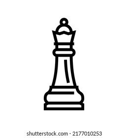 queen chess line icon vector. queen chess sign. isolated contour symbol black illustration