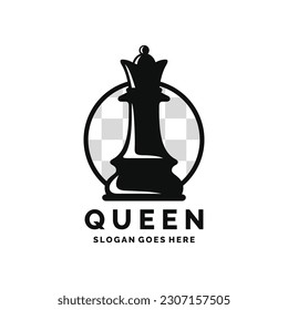 Ilustración vectorial del logotipo del ajedrez de reina