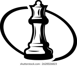 Queen Chess Logo - Strategie, Spiel, Royalty, Intelligence, Power und Competitive Branding Symbol