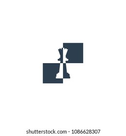queen chess logo template vector design download