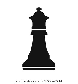Queen chess logotype. Strategy, leader thinking, smart game concept icon. 