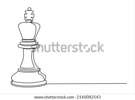 Queen, chess piece continuous one line art illustration. Can used for logo, emblem, slide show and banner. Illustration with quote template. 