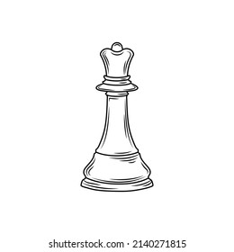 Queen chess piece icon on a white background. Chess pieces. Chess. 