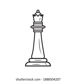 Queen Chess Piece Line Style Icon Stock Vector (Royalty Free ...