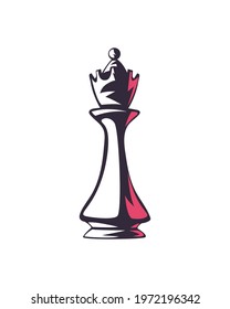 queen chess piece on white background