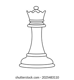 Ilustración vectorial de la pieza de ajedrez reina. Concepto del Día Americano del Ajedrez.