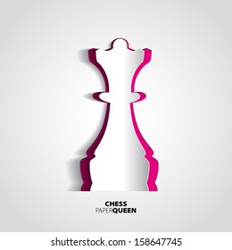 Queen chess piece from paper - vector illustration