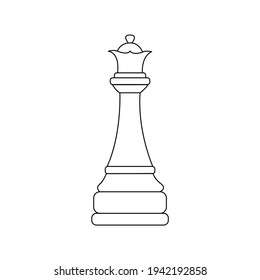 Queen Chess Piece Vector Black White Stock Vector (Royalty Free ...