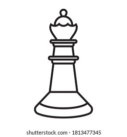 Queen chess pieces line art icon for apps or website