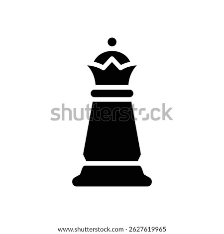 queen chess solid icon vector design good for web or mobile app