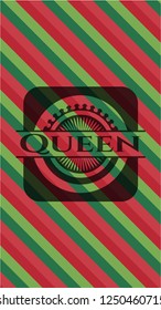 Queen christmas style badge..