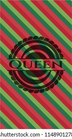 Queen christmas style emblem.