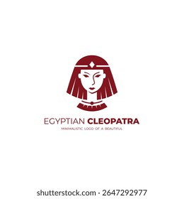 logotipo da rainha cleópatra e rosto bonito, logotipos egípcios