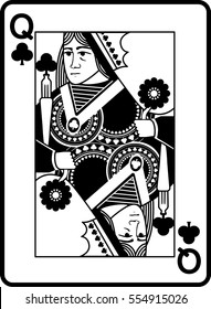 Queen Of Clubs Playing Card