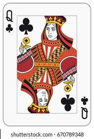 Queen of clubs playing card original figure