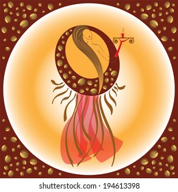 Queen of coffee. Abstract background vector. 