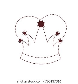 queen crown in brown dotted silhouette on white background